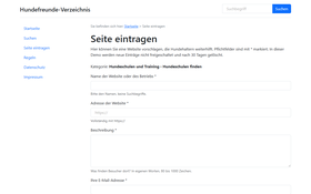 Formular, mit dem Besucher eine Website vorschlagen